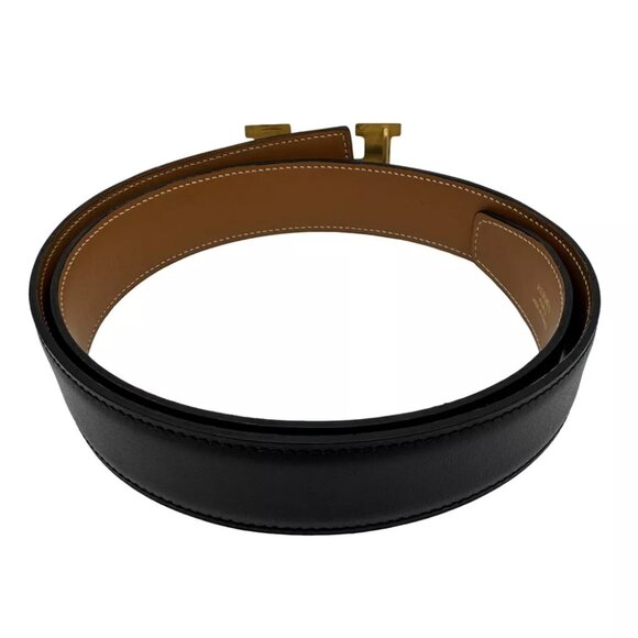 HERMES Constance H Buckle Belt 70 Circle In Y Black Leather - Picture 4 of 14